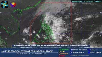 Pagasa: No LPA Monitored as of Dec 20, 2025, ITCZ Brings Rain