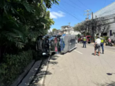 Cebu Jeepney Overturns After Brake Failure, Injures Three Passengers
