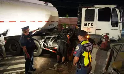 Fuel Tanker Spills 300 Liters on Davao Highway After Rain-Skidding Crash