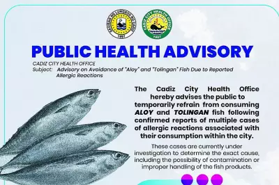 Cadiz City Health Office Issues Warning Against Aloy and Tolingan Fish Consumption