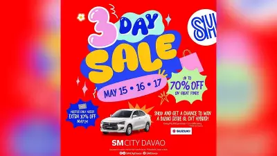 SM City Davao 3-Day Sale: Up to 70% Off, Extra Discounts, and Car Raffle