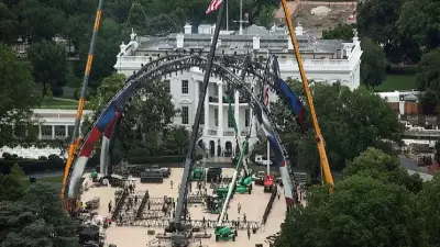 UFC Octagon Ring Construction Begins at White House South Lawn